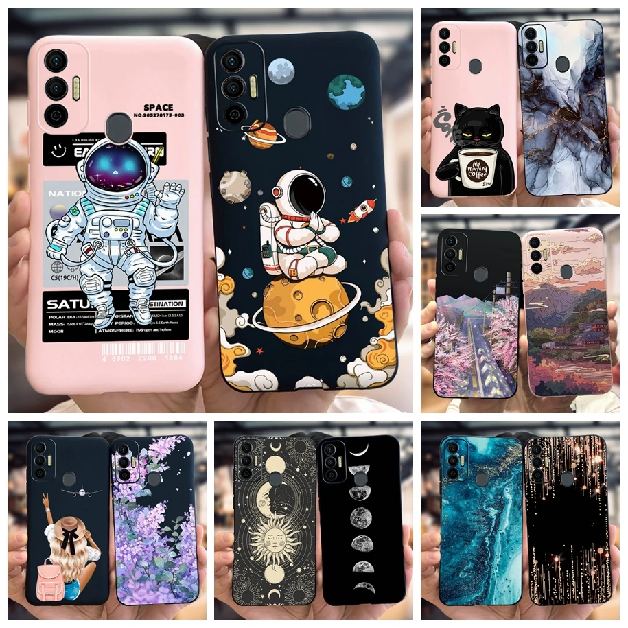 For Tecno Spark 7 KF6 Case For Tecno Spark 7 Pro 7P Spark7 Phone Cover Cute Astronaut Silicone Funda For Tecno Spark7 Pro Bumper
