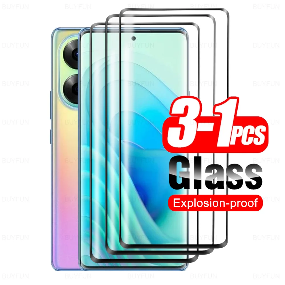 For itel S23+ 4G Curved Glass 1-3Pcs Tempered Glass itelS23 Plus S23Plus ItelS23Plus S681LN 6.78inch Screen Protector Cover Film