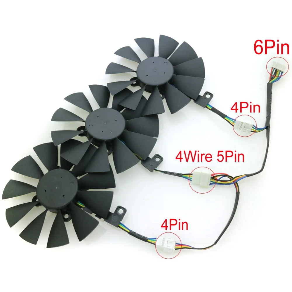 

T129215SU DC12V 0.5A 87mm 6Pin For ASUS GTX980TI RX470 RX460 R9 390X GTX1080 GTX1070 Graphics Card Cooler Cooling Fan