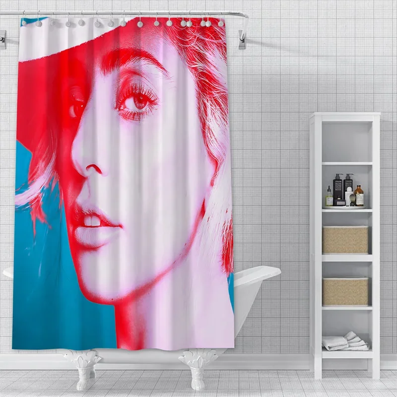 Pop singer Lady Aga shower curtain waterproof polyester fabric colorful bath curtains home bathroom decor curtain with Hook