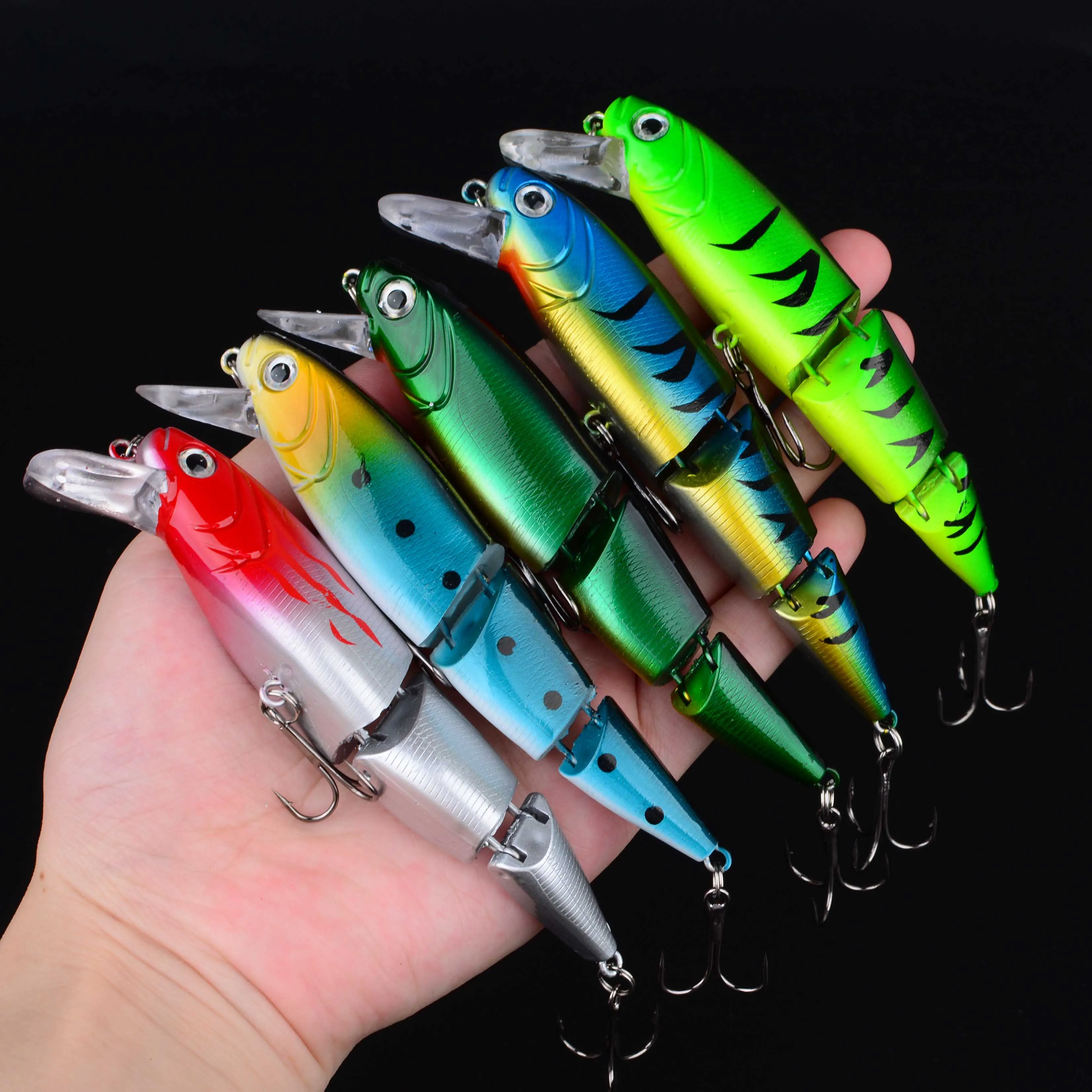 Señuelo Duro Multisección Crankbait Minnow – Ojos 3D para Lubina y Carpa - imagen 3