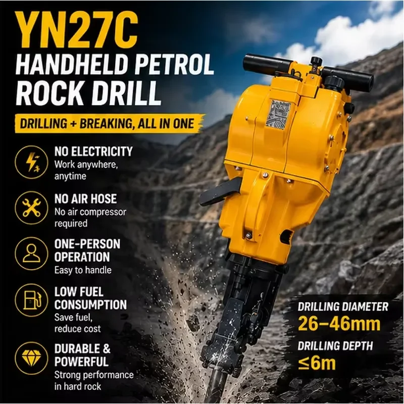 YN27C Rock Drill Machine | Handheld Drilling & Breaking Tool for Hard Rock
