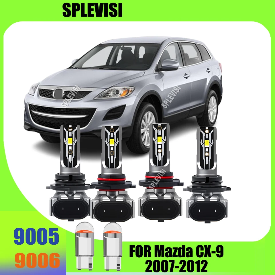

4Pcs 9005 9006 High Low Beam Headlight LED Bulbs - 6000K White Premium Quality For Mazda CX-9 2007 2008 2009 2010 2011 2012