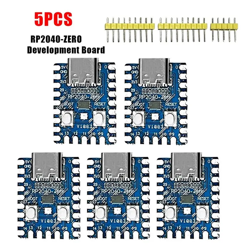 Y43A-5PCS RP2040-Zero For Raspberry Pi Microcontroller PICO Development Board Dual-Core Cortex M0+ Processor 2MB Flash XCW