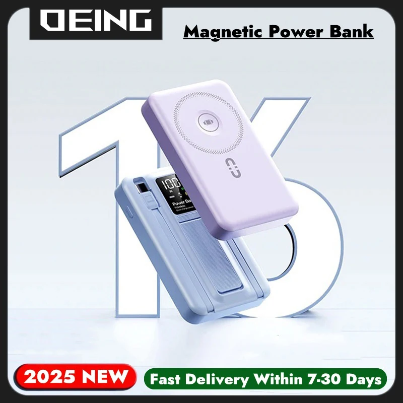 20000mAh 15W Wireless Magnetic Power Bank 22.5W Fast Charging External Battery For Apple Watch AirPods iPhone Samsung Powerbank