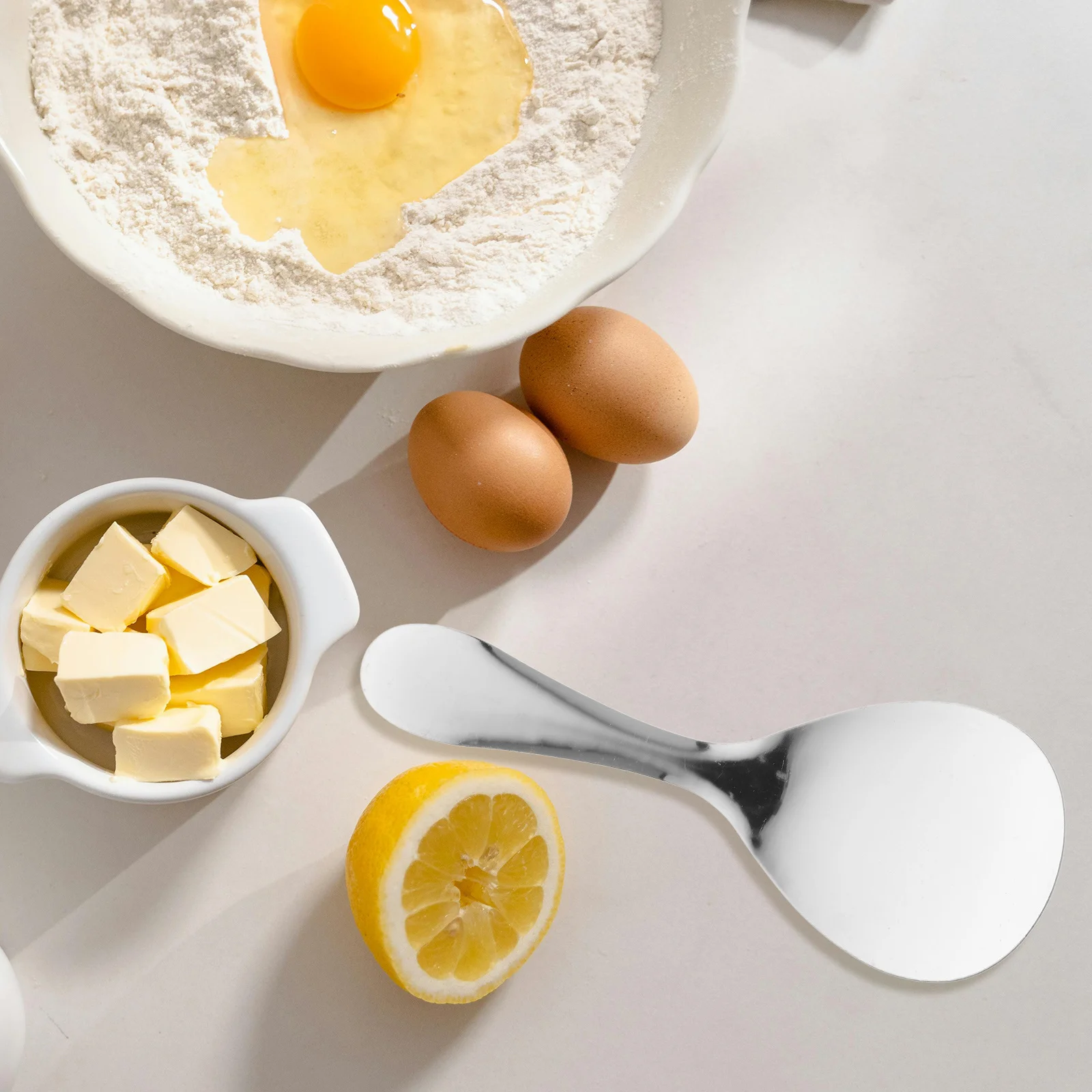 

2Pcs Stainless Steel Rice Paddle Non-Stick Kitchen Accessories Wear-Resistant Compact Reusable Safe for Cooking Serving