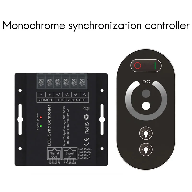 LED Controller RF Wireless Press Remote Control Low-Voltage Single-Channel Synchronous LED Monochrome Controller 12-24V