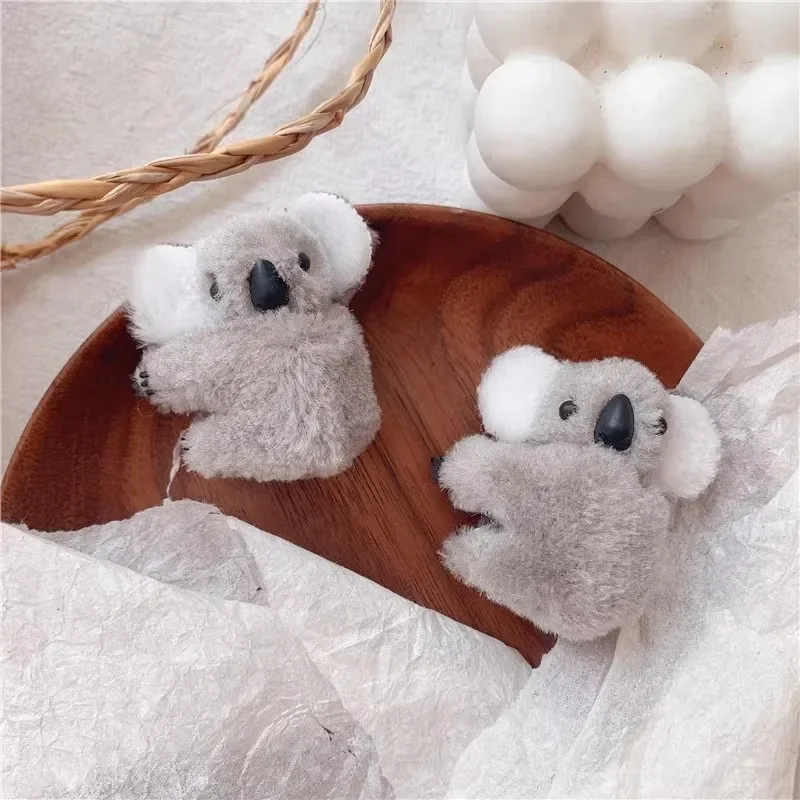 Korean INS Cartoon Lovely Koala Plush Hair Claw Versatile Sweet Cool Hairpins Cute Furry Animal Hair Clip Simple Kawaii Headwear