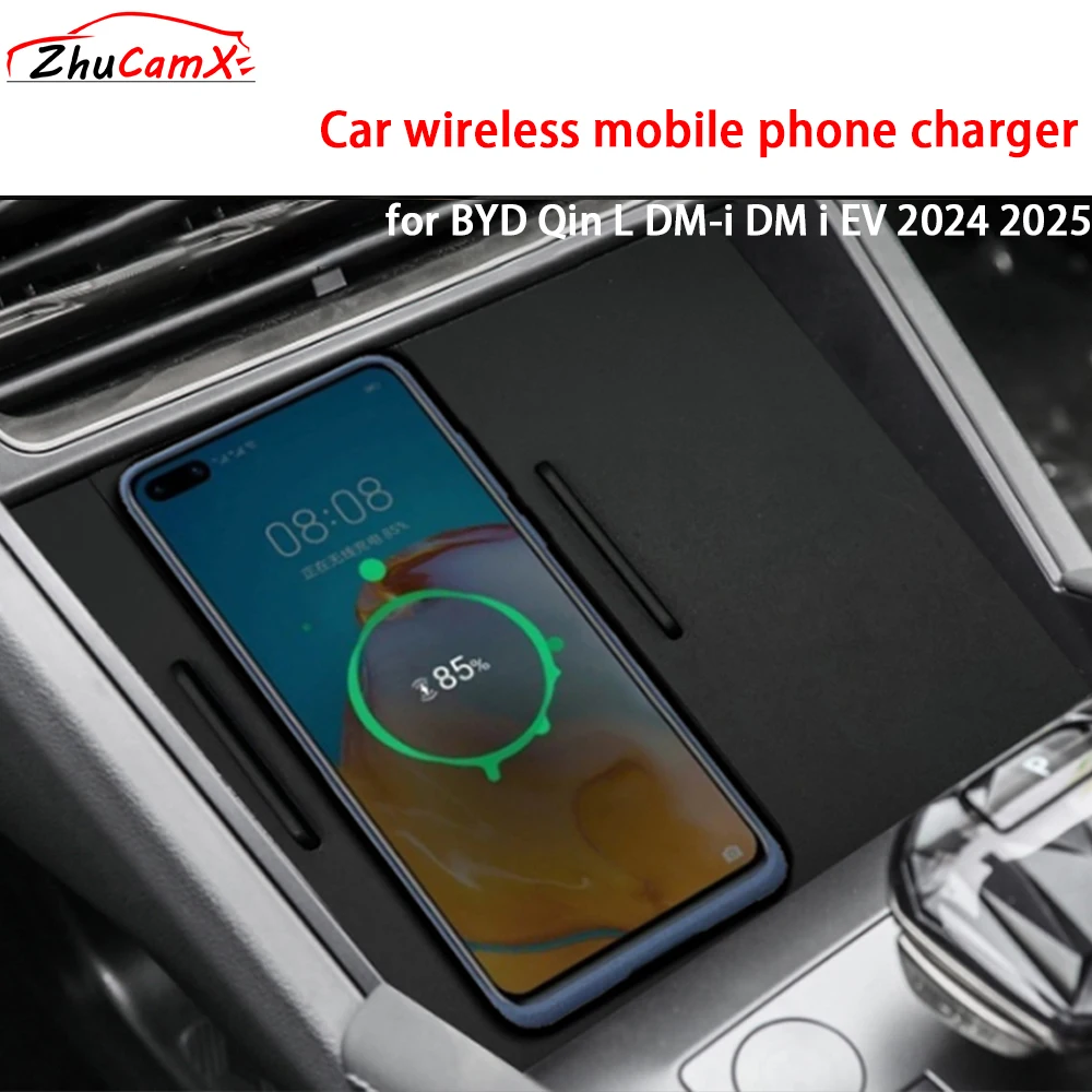 

for BYD Qin L DM-i DM i EV 2024 2025 Center Console Storage Wireless Mobile Phone Charger 18W iPhone Magsafe Fast Charging Panel