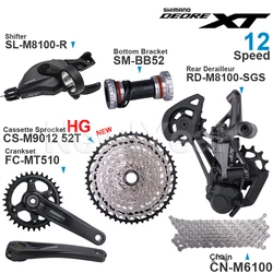 SHIMANO DEORE XT M8100 12 Speed Groupset SL-M8100 RD-M8100 FC-MT510 and Cassette Sprocket 50T/52T CN-M6100 Chain