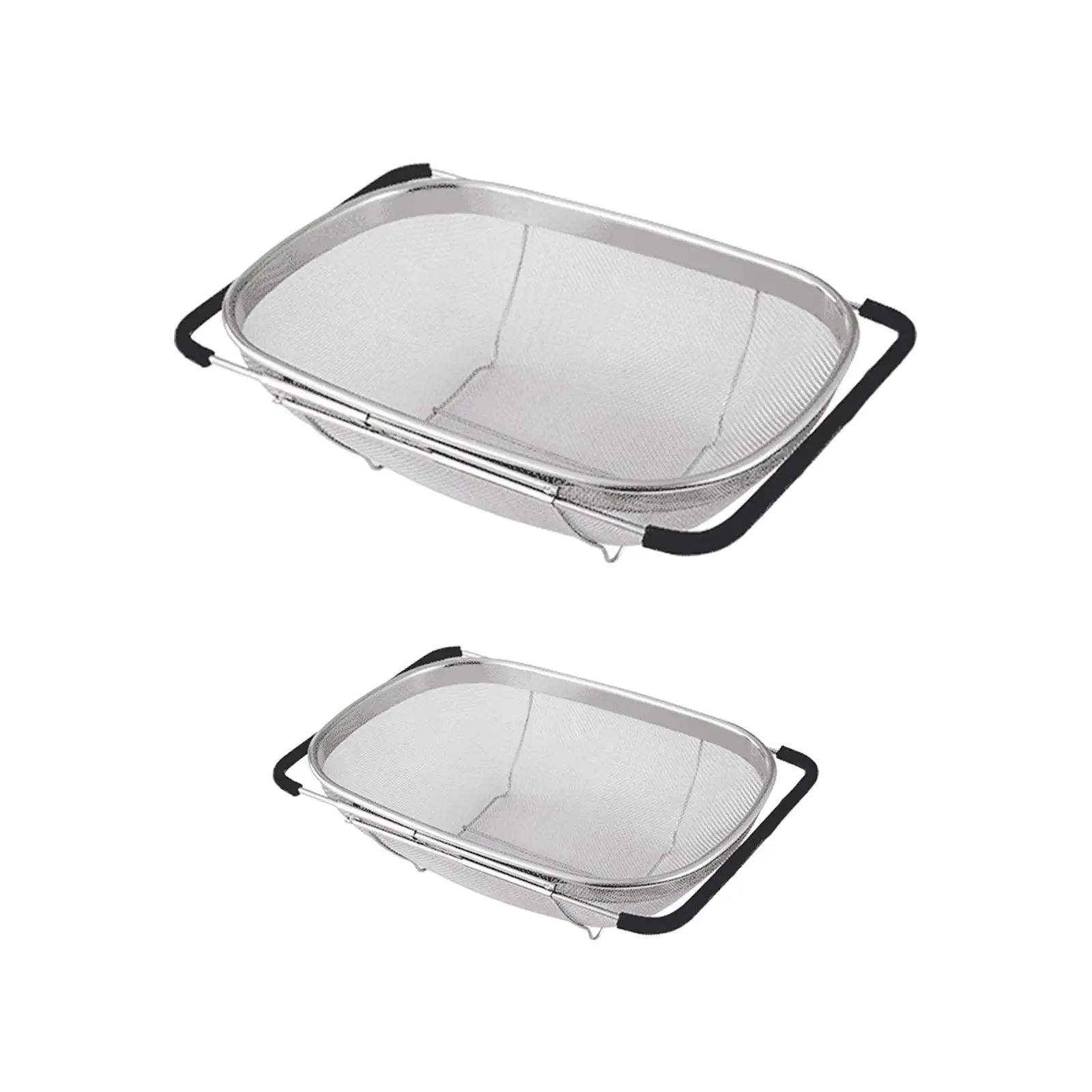 

Sink Draining Basket over The Sink Colander Retractable Sink Tray Breathable Drainage Sink Drain Rack for Fruits Vegetables