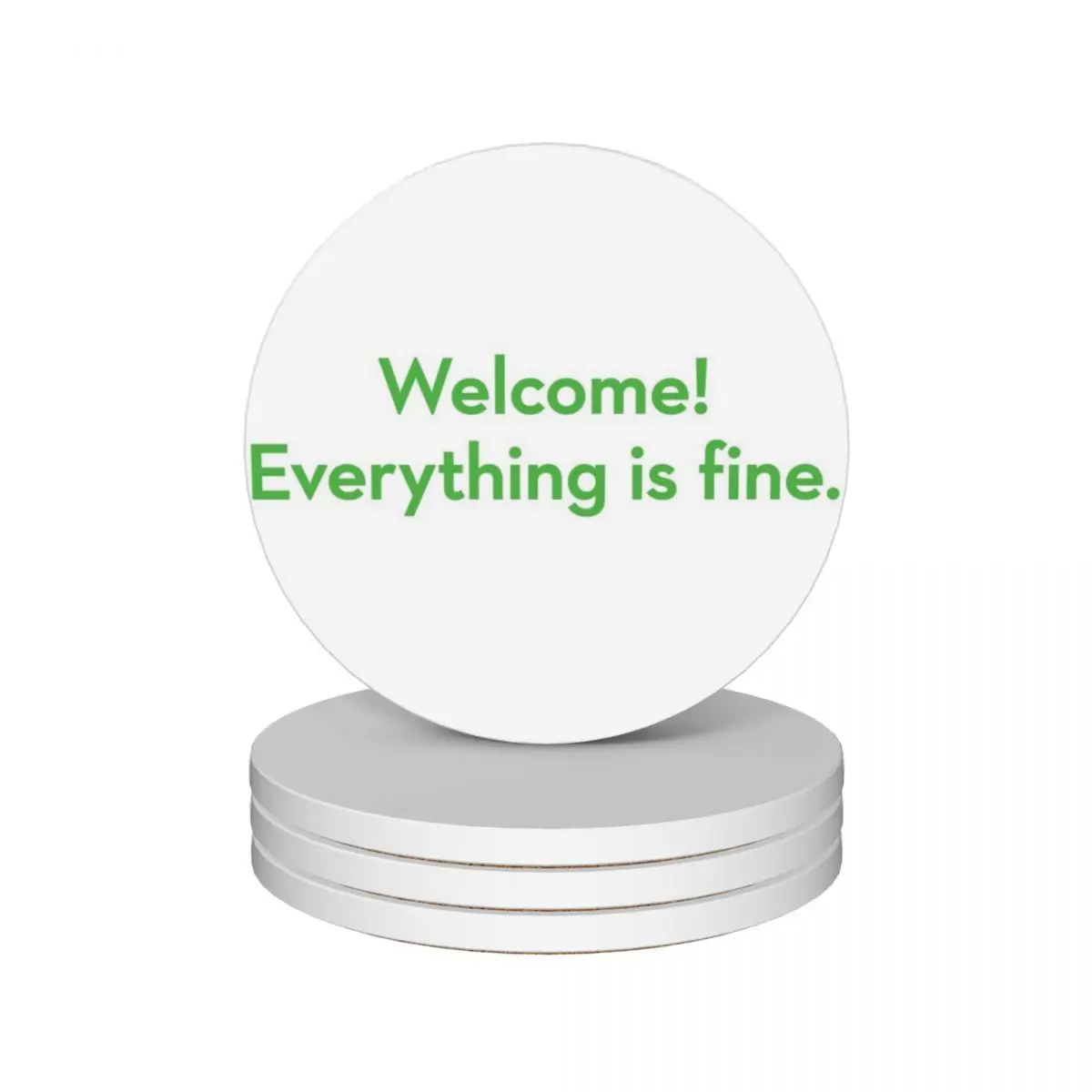 

Welcome! Everything is fine - The Good Place Ceramic Coasters (Set of 4) coffee cup stand bulk for drinks aesthetic Coasters