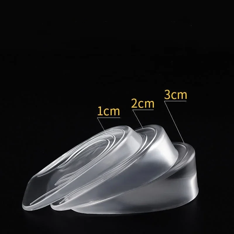 2pcs Transparent Invisible Inner Height Increasing Insole Shock Absorption Odor Proof Silicone Heel Pad Women Heel Half Pads