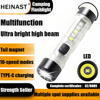 Heinast M02 Mini Flashlight Transparent Keychain LED Light Torch Camping Hiking Waterproof Lamp Pocket Key Light with 10 Modes