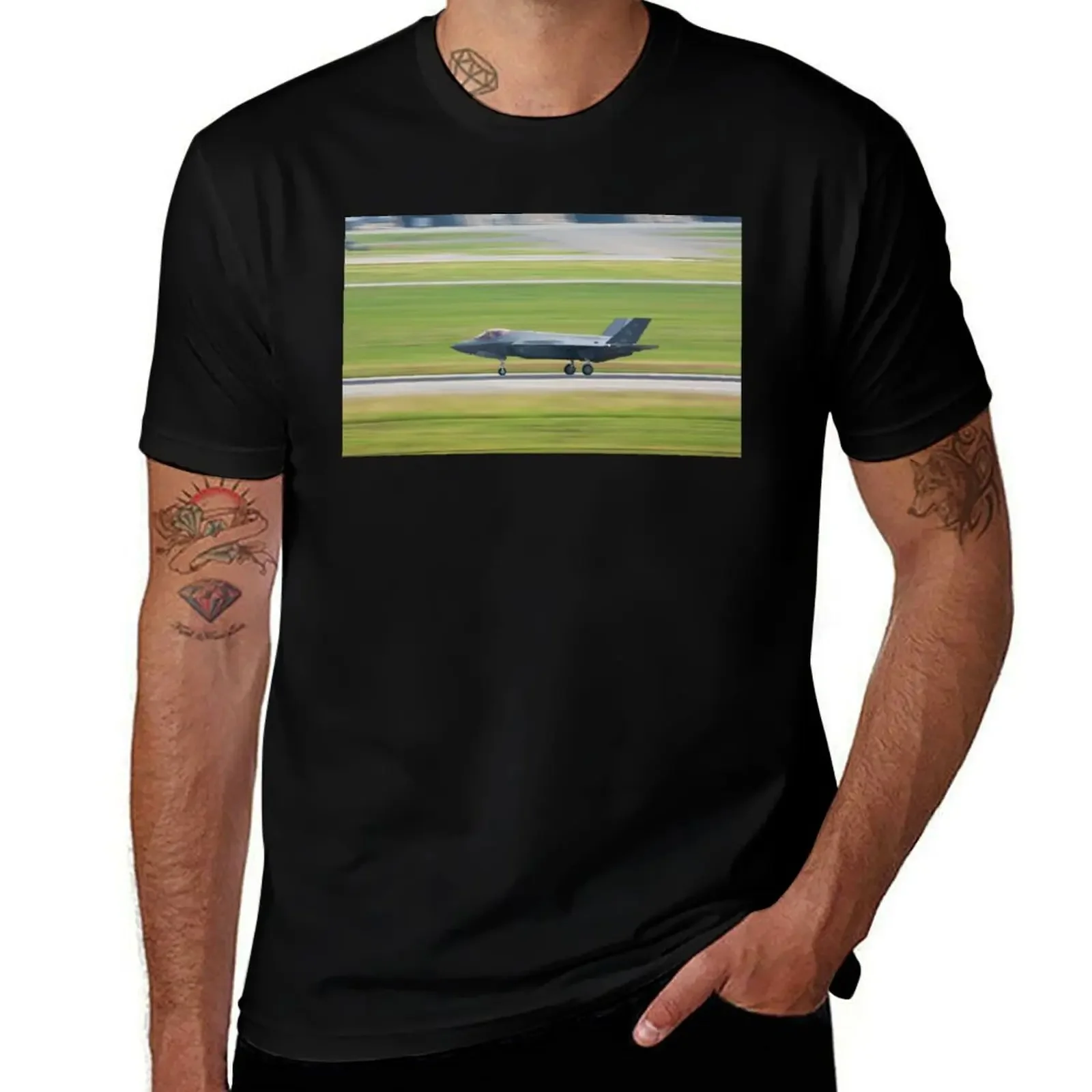 F-35 Lightning II take off T-Shirt cute tops anime men t shirt