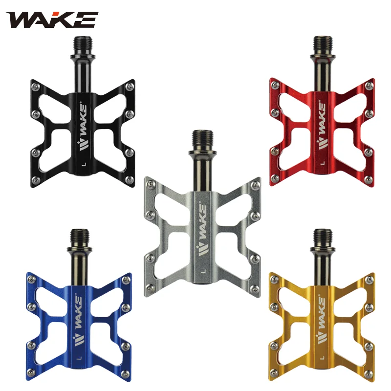 Wake Mountain Bicycle Pedal Accessories 3 Bearing Seal Ultralight Footboard Aluminum Bike Pedals Anti Slip for MTB Road Bike