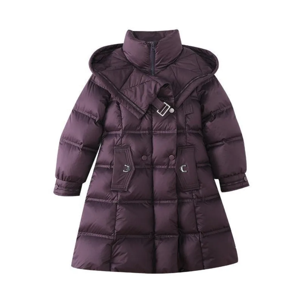 Girls Mid-Length Padded Jacket 2026 Winter New, Stylish Waist Fit Thick Coat, Big Kids Girls Warm Winter Outerwear