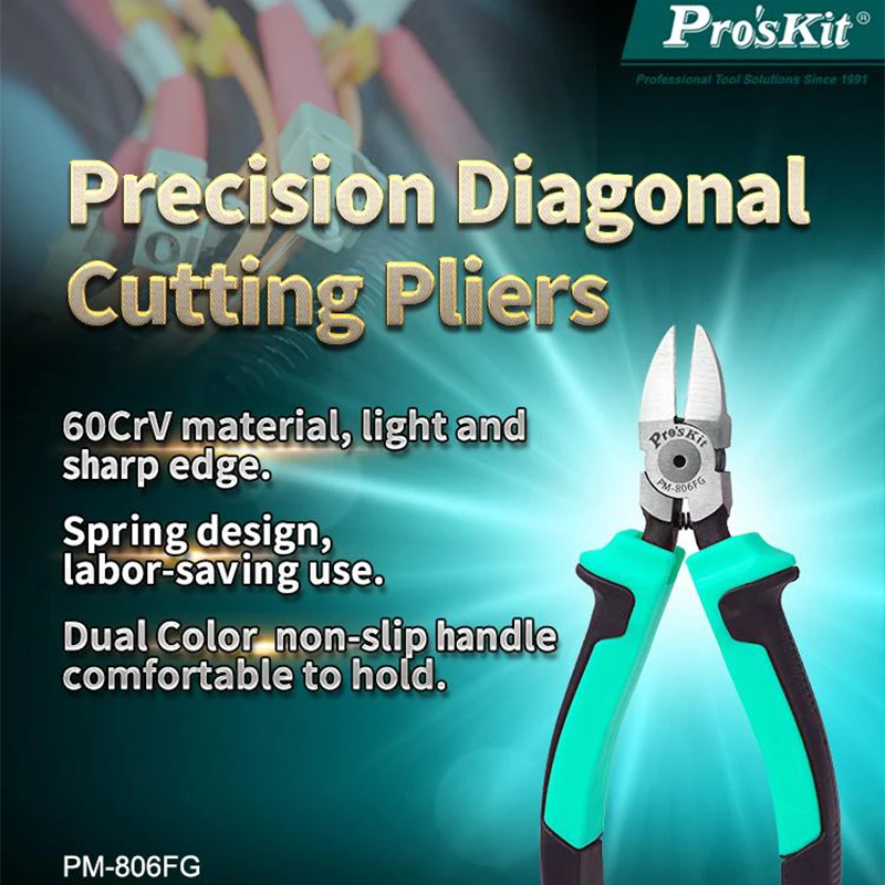 

Pro'sKit PM-806FG Multifunctional Diagonal Nose Pliers Precision Gundam Model Water Cutting Pliers with Soft Grip Plastic Handle