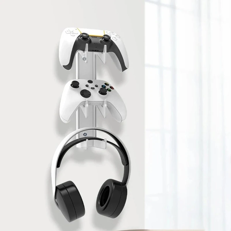رف تخزين شفاف مثبت على الحائط ، لوحة ألعاب سماعة أذن ، حامل عرض لـ PS5 ، PS4 ، XBOX ، وحدة تحكم في التبديل ، ملحقات اللعبة