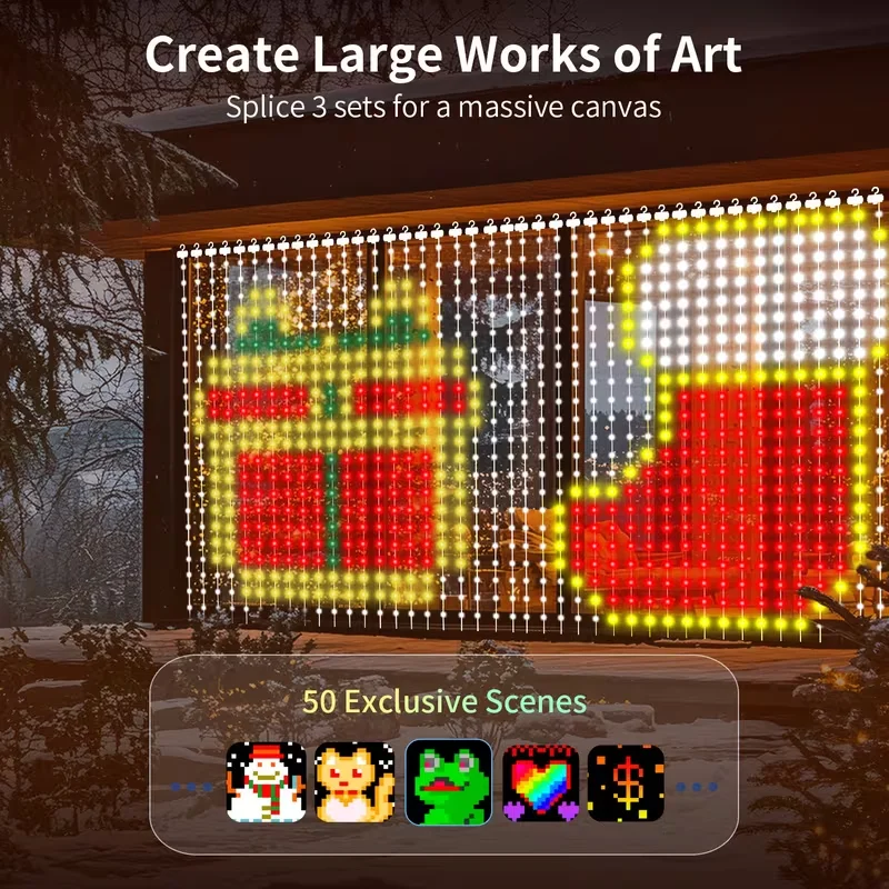 أضواء الستار الذكية LED سلسلة أضواء DIY لون تغيير نافذة أضواء الجنية مزامنة الموسيقى للداخلية في الهواء الطلق خلفية جدار ديكور