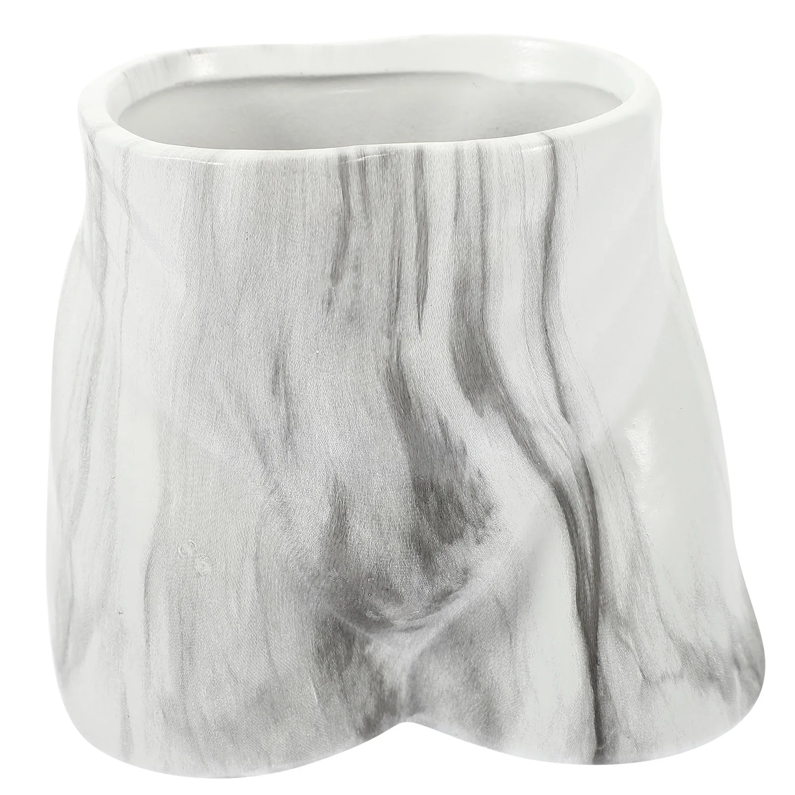 Artistic Marble Finish Ceramic Vase Elegant Flower Display Vase for Home Decor Office Desk Balcony Shopping Mall Exhibition