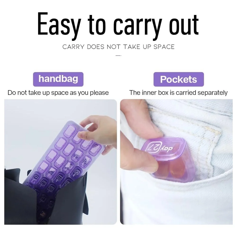 جديد حار Premuim المحمولة 31 يومًا الشهري منظم حبوب منع الحمل حقيبة للتخزين حامل الصندوق للطب اليومي فيتامين زيوت السمك الملحق #5