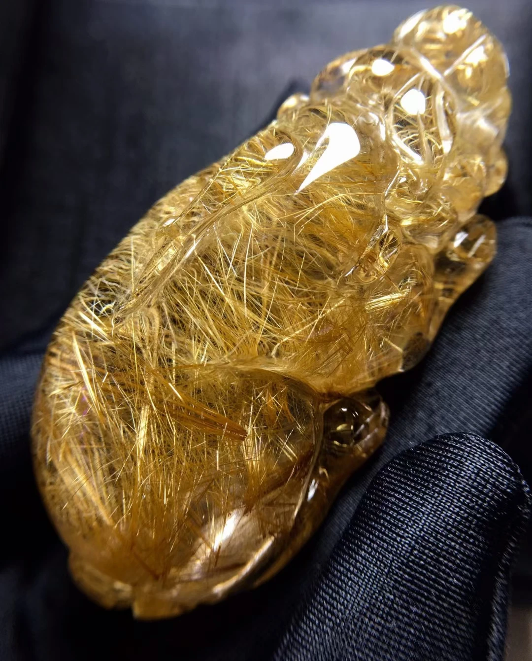 Natural Gold Rutilated Quartz Pendant Rutilated Quartz Jewelry Big Pi Xiu 60*28*25.5mm Gold Men Women Brazil AAAAAAA