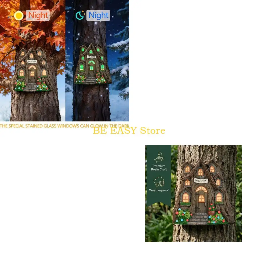 E28F Cottage House Wall Accent in Resin for Entryways and Shelf Styling Decoration