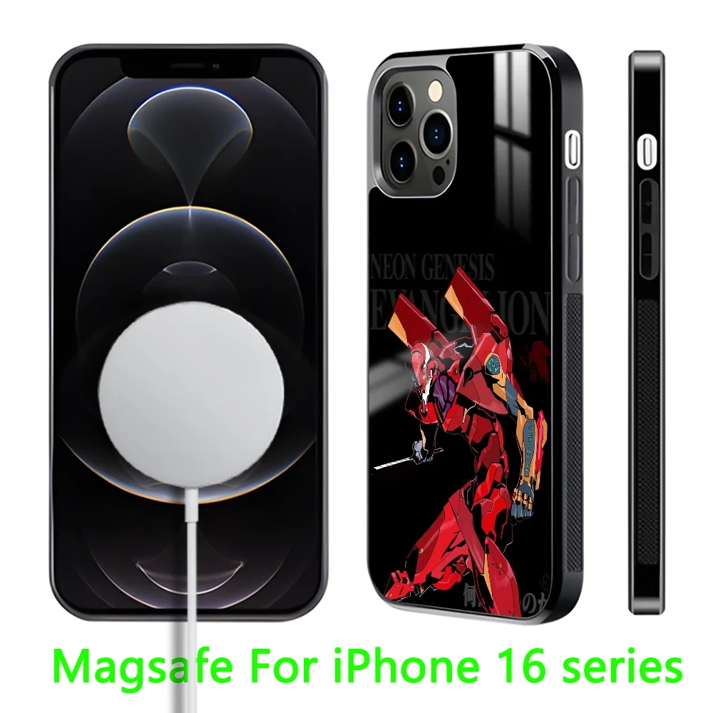 E-Evangelion E-EVA Phone Case For iPhone 16 15 14 13 12 11 Pro Max Plus Mini Magnetic Magsafe Wireless Charging Cover