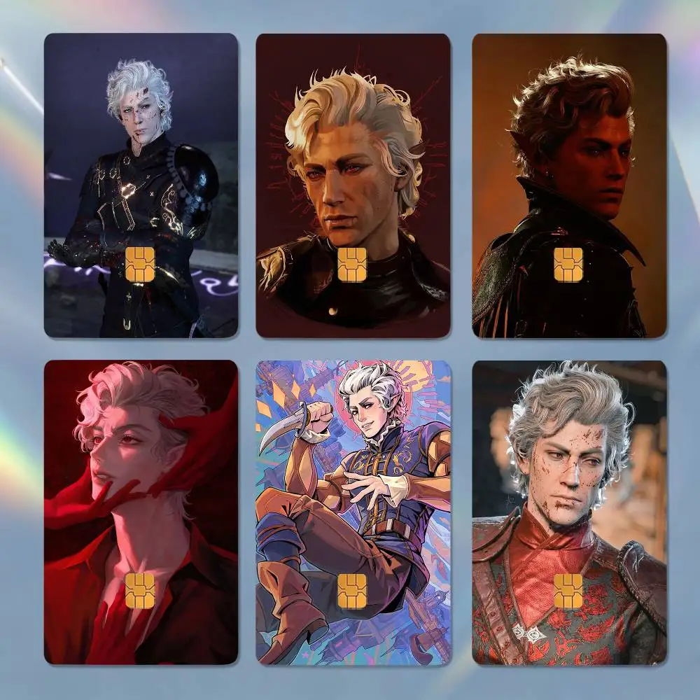 

A-Astarion B-Baldurs G-Gate Anime HD Waterproof Card Skins Protective Stickers for Credit Bank Game Cards