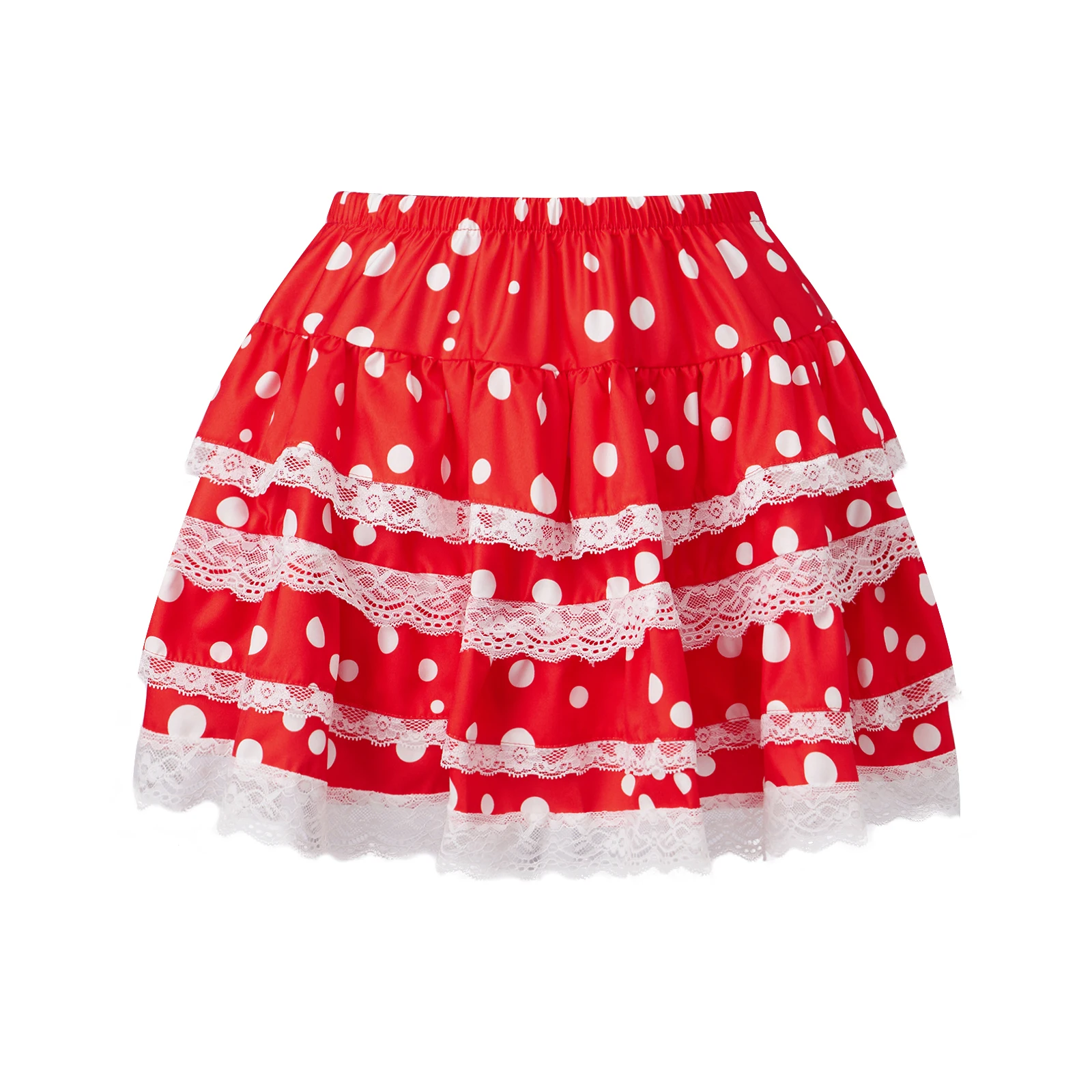Frauen Minirock Sommer Spitzenbesatz geschichteter Rüschenrock japanische Lolita Gothic Y2K ästhetische Kleidung – Detail 9