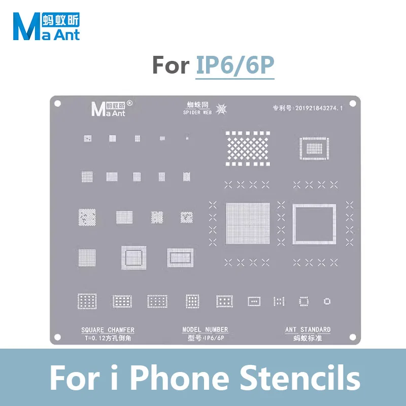 Maant BGA Reballing Schablone für IP 6-14 Pro Max Motherboard CPU IC Chipping Pflanzung Zinn Vorlage Löten Stahlgitter