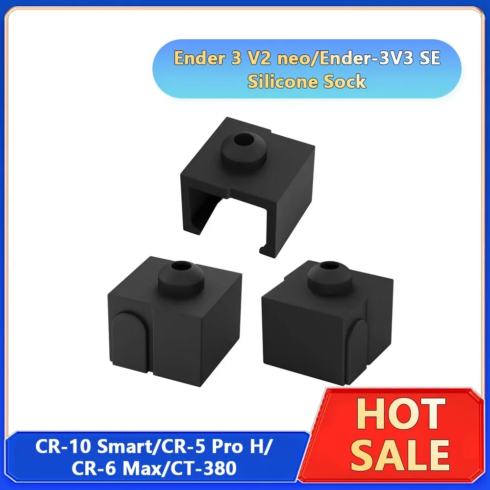 

3D Printer Part Heater Block Silicone Cover For Ender 3 V2 neo / Ender-3V3 SE Extruder Protective Heater Block Silicone Socks