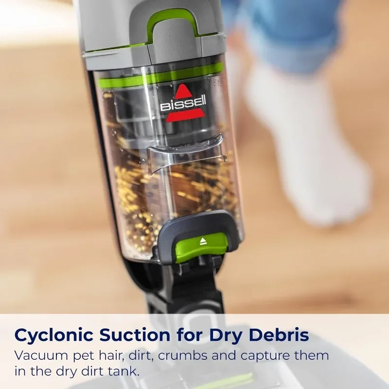 BISSELL® SpinWave® + Vac Cordless, Hard Floor Spin Mop + Vacuum, Lay-Flat, Multi-Use Cleaning, Hard Floor Sanitize Formula