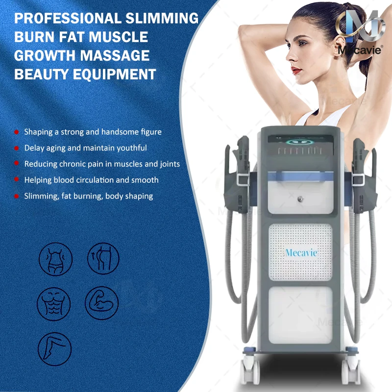 MECAVIE جديد عمودي نوع EMS HI-EMT RF محفز العضلات NEO آلة التخسيس آلة اهتزاز الجسم لتخفيف الوزن