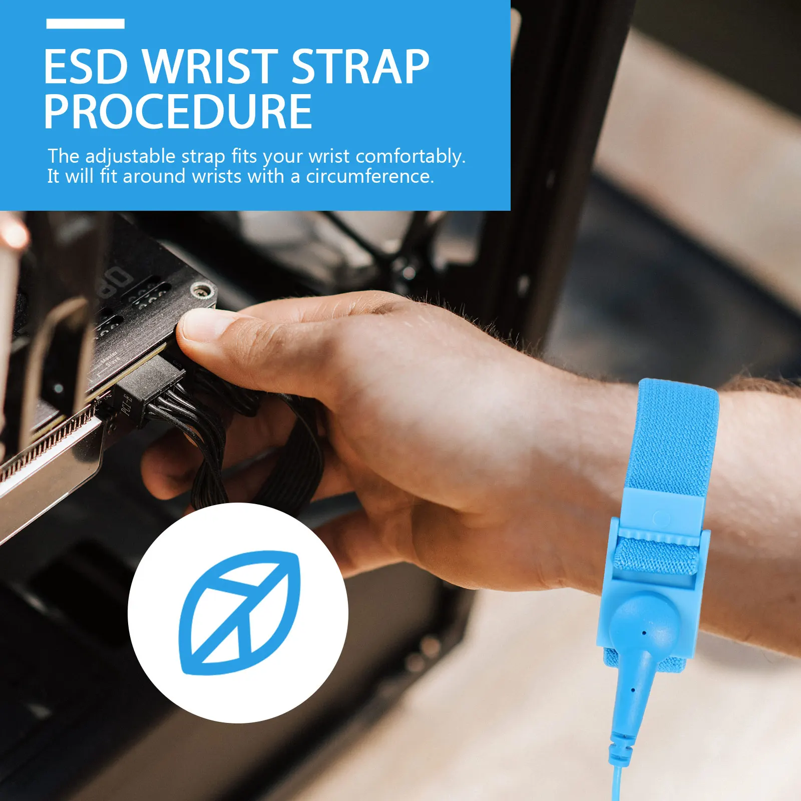 

Anti-static Bracelet Wrist Band Blue Pvc Eliminate Electricity Wristband Straps