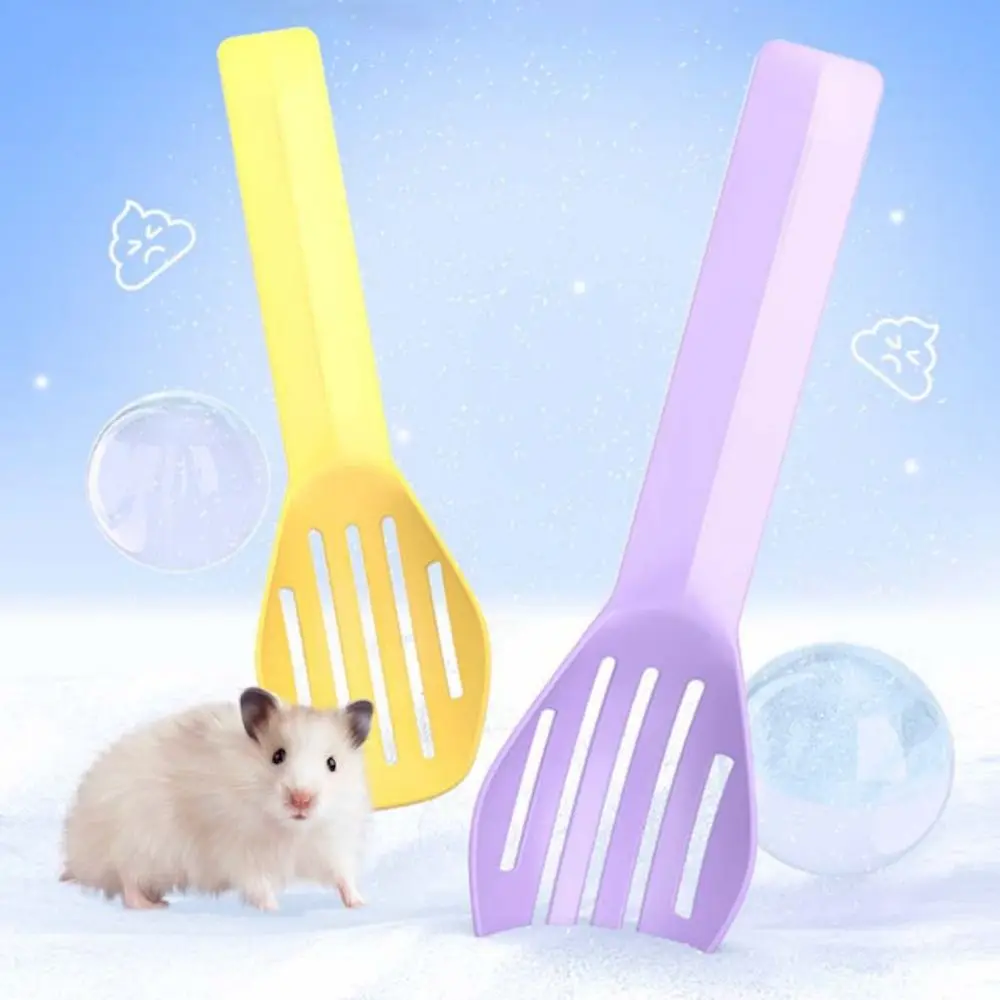 

10pcs Mini Hamster Sand Scoop Wear Resistant Plastic Hamster Litter Shovel Random Color Pet Bath Spoon For Cleaning