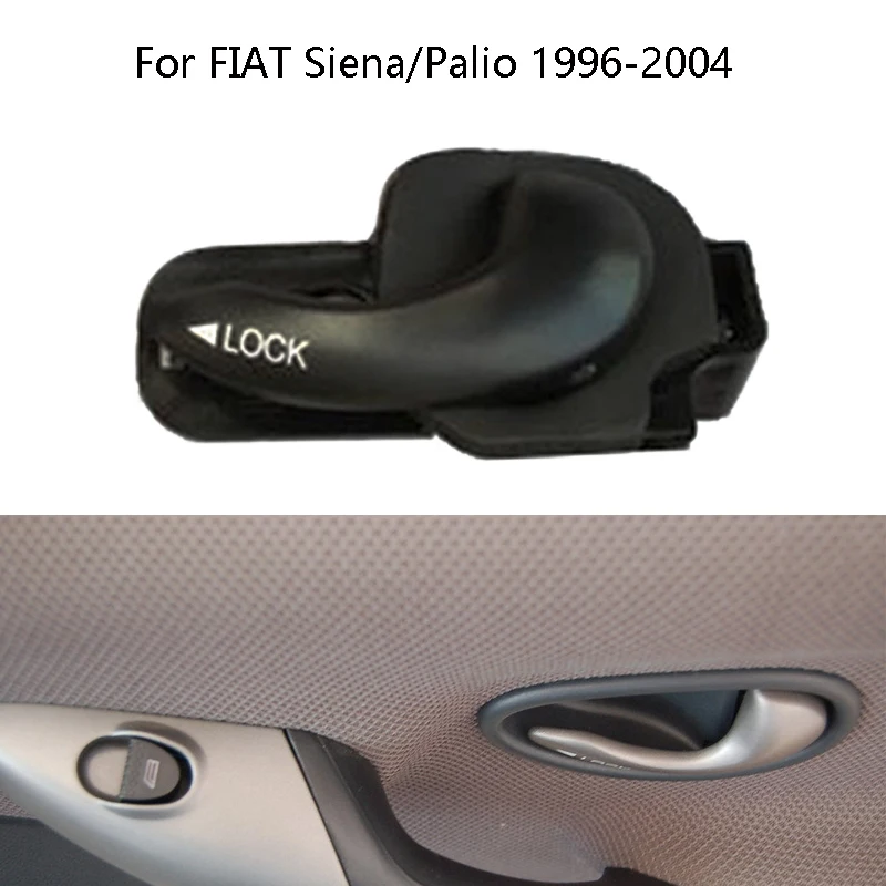 Manija Interior de coche, Panel de puerta Interior, cubierta embellecedora negra izquierda derecha para FIAT Siena/Palio 1996-2004/Albea/ Weekend