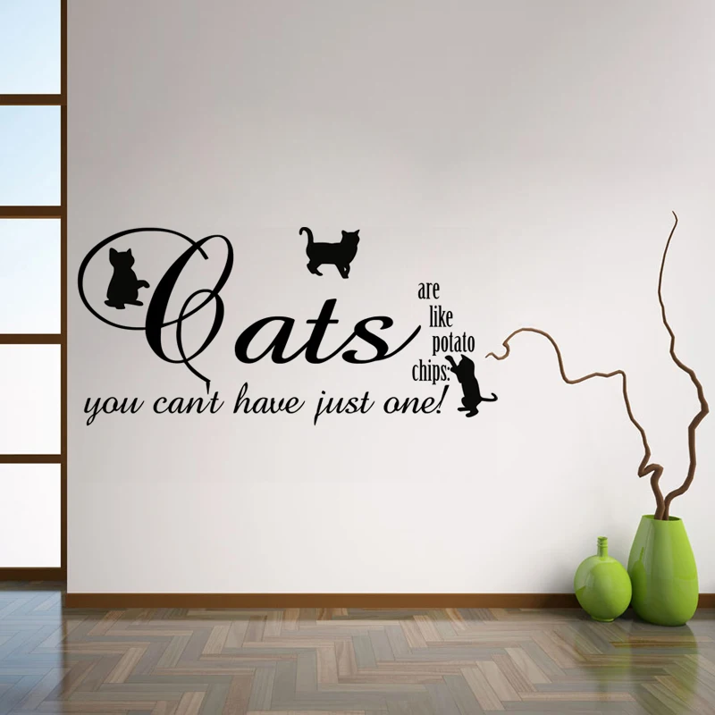 Sticker Design Cat Lady Lover Wall Art Decal Pet Word Present Gift Pussy Bedroom Posters Home Decor Wallpaper House Decoration