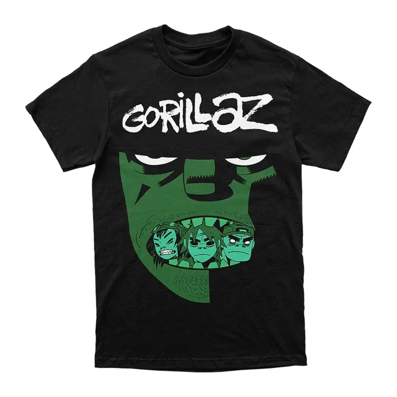 Pop British Virtual Band Gorillaz Casual High Street Short-sleeved Pure Cotton Printed T-shirt for Europe and America