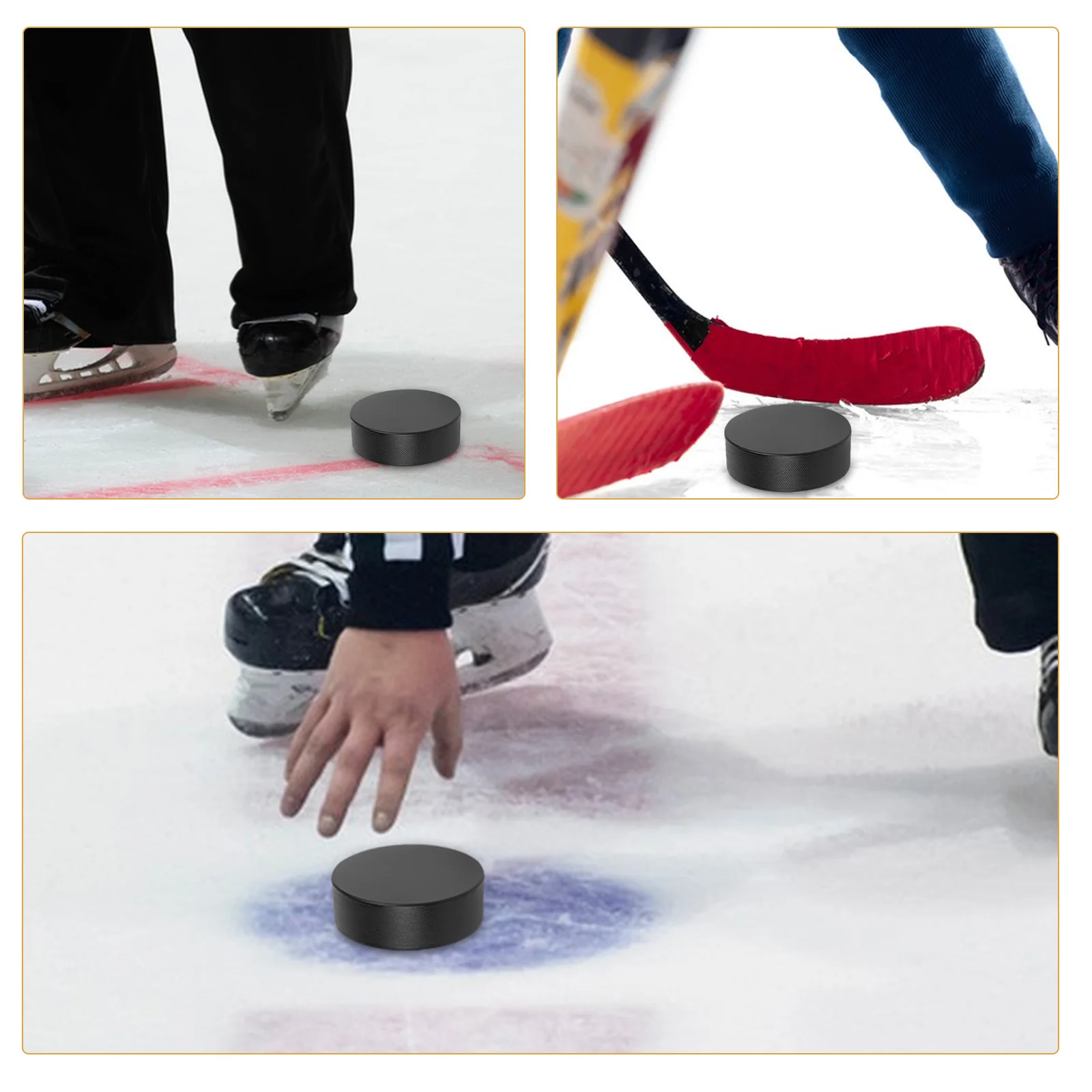 كرات الصولجان الهوكي الجليدية السوداء المتينة، مقاومة للاهتراء للبالغين، ممارسة التدريب في الأماكن المغلقة والخارجية، استخدام بلاط الثلج الاصطناعي #5