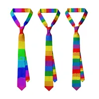 Corbata a rayas de arcoíris colorida para hombres, corbata divertida de negocios, regalo de fiesta, corbata de camisa de boda informal, nueva personalidad