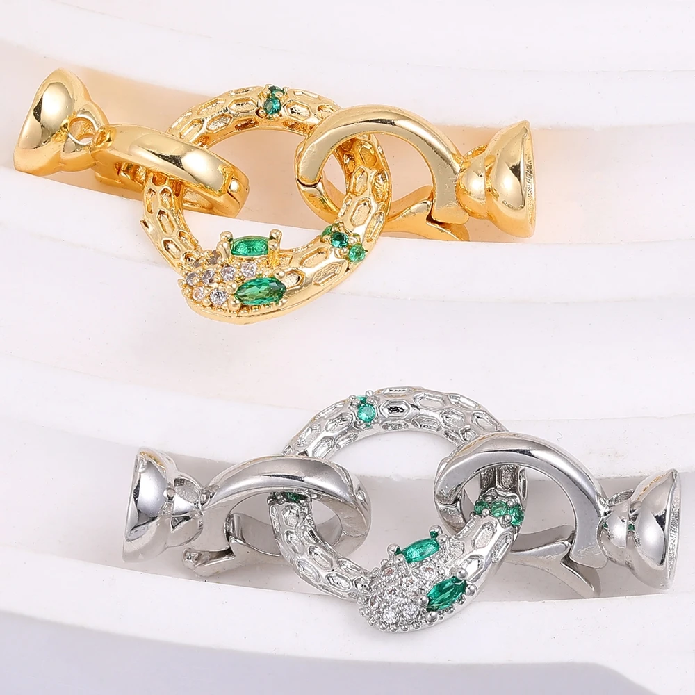Juya 수제 18K 금도금 장식 커넥터 패스너 잠금 장치 DIY 바느질 구슬 장식 보석 만들기를위한 액세서리