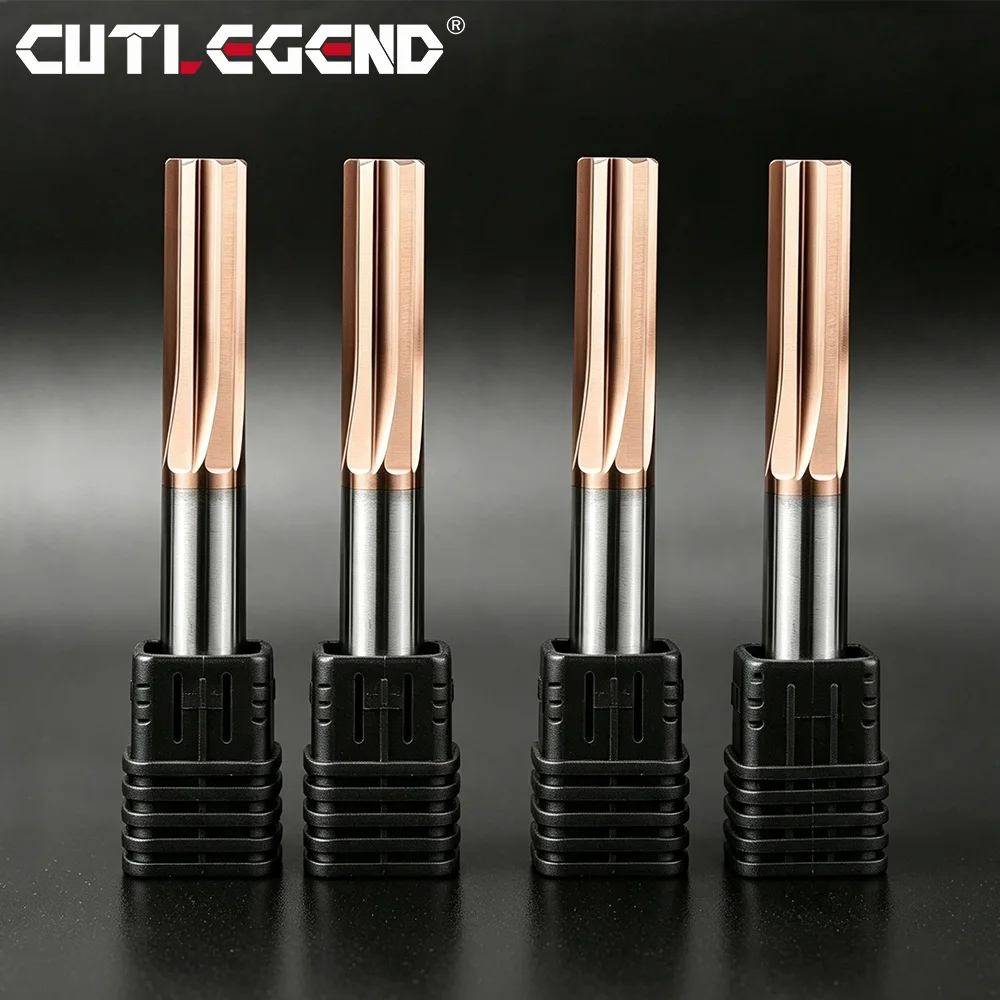 Tungsten Carbide Reamer Dia. 1.0-14mm H7 Tolerance Extended HRC60 Nano Coated Straight Flute Reamer 50-150mm Length For Steel