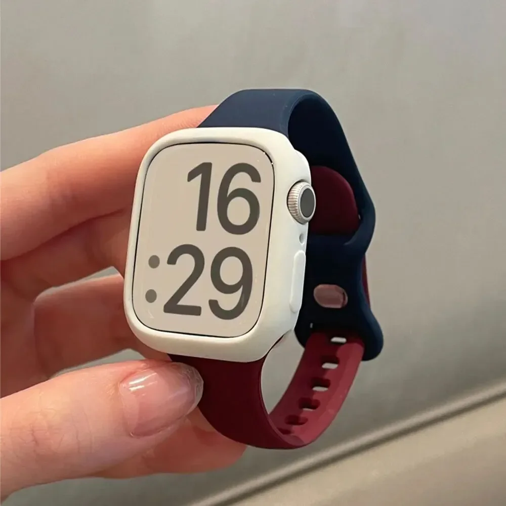 Gehäuse + Silikonarmband für Apple Watch Band 46 mm 42 mm 10 9 8 7 41 45 49 mm Sportuhrenarmband für IWatch Serie 6 SE5 4 3 2 1 38 42 mm – Detail 6