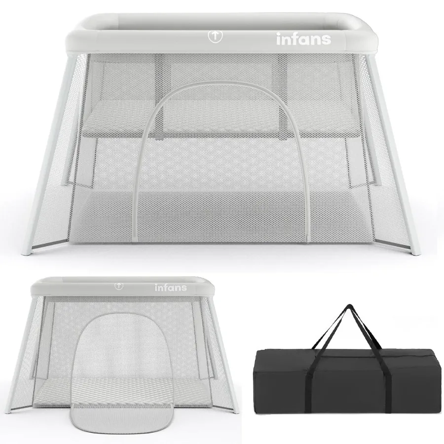Berço de viagem portátil cercadinho do bebê com berço removível colchão macio saco de transporte dobrável leve playard berçário centro f
