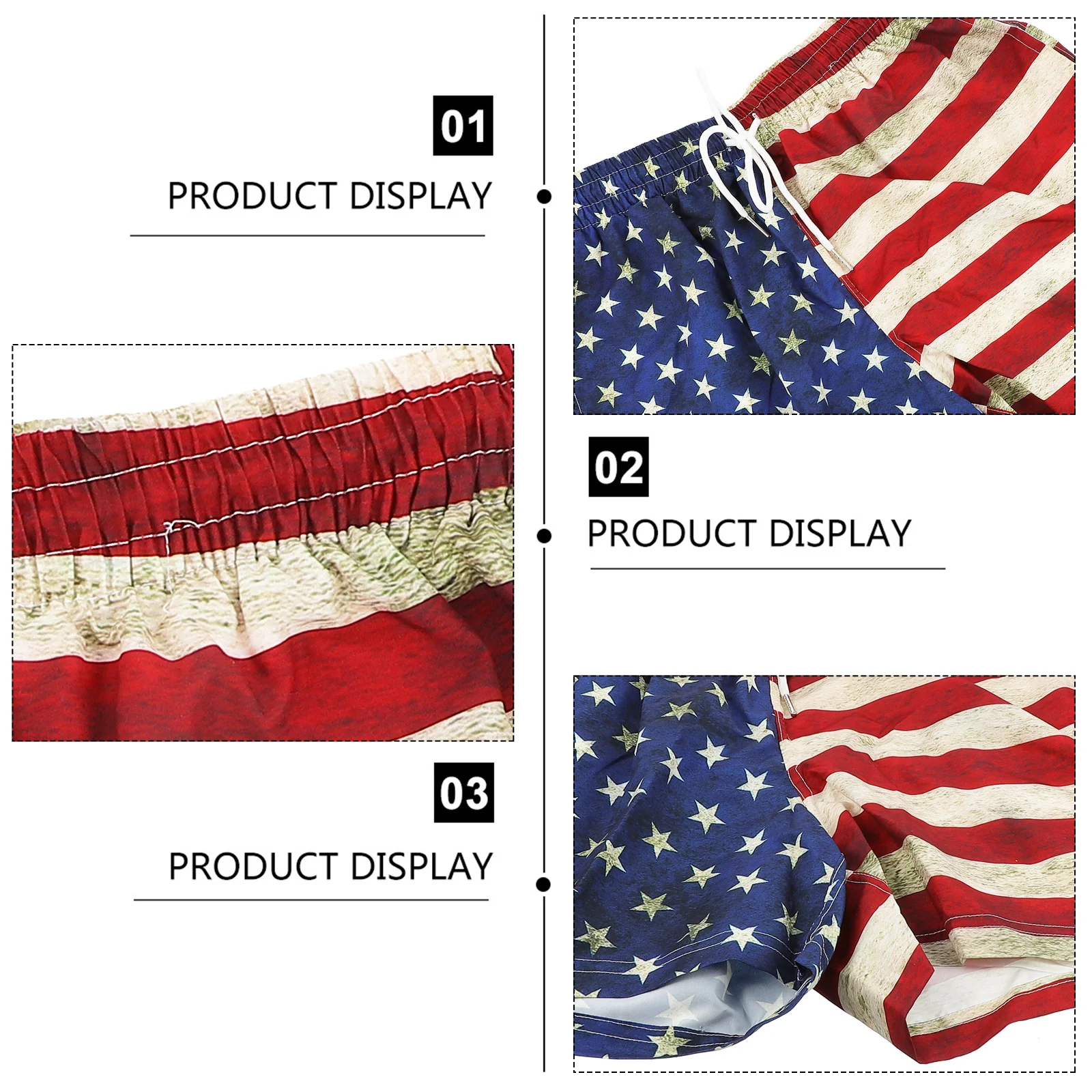 

1Pair Men Swimwear with Usa Flag Design Comfortable Loose Cut Swimming Trunks for Beach Holiday Outdoor Sports Quick Dry Fabric