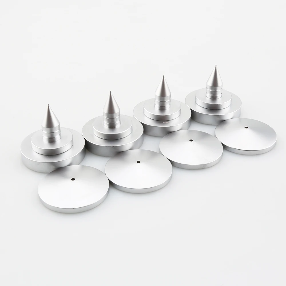 Hifi aduio 4sets Silver Speaker Spike Isolation Feet Brass Cone Turntable Amplifier  Amp cone speaker pad