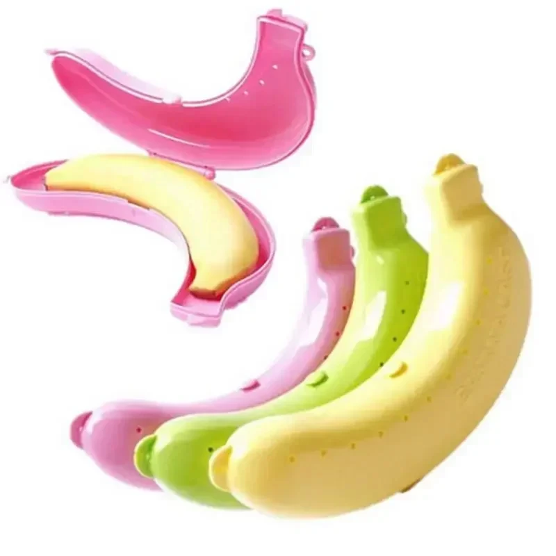 Durable Plastic Banana Container Outdoor Travel Lunch Box School Camping Kitchen Food Storage Creative Gift Idea
