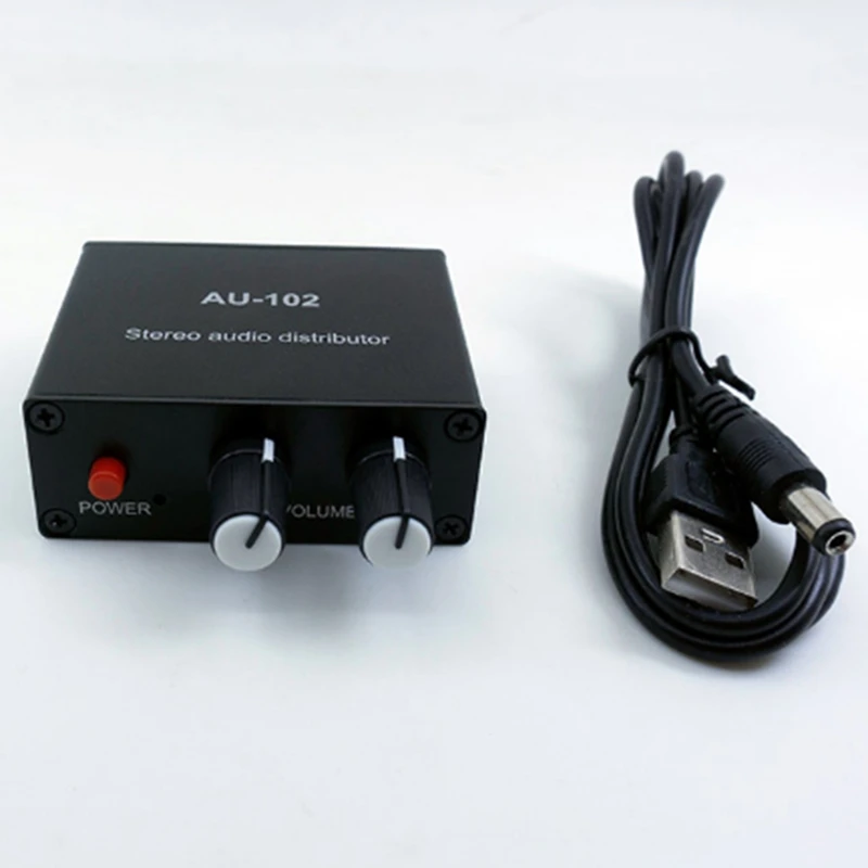 2 Channel Sound Amplifier 1 Input 2 Output 3.5Mm Alone Control Stereo Sound Distributor Sound Preamplifier